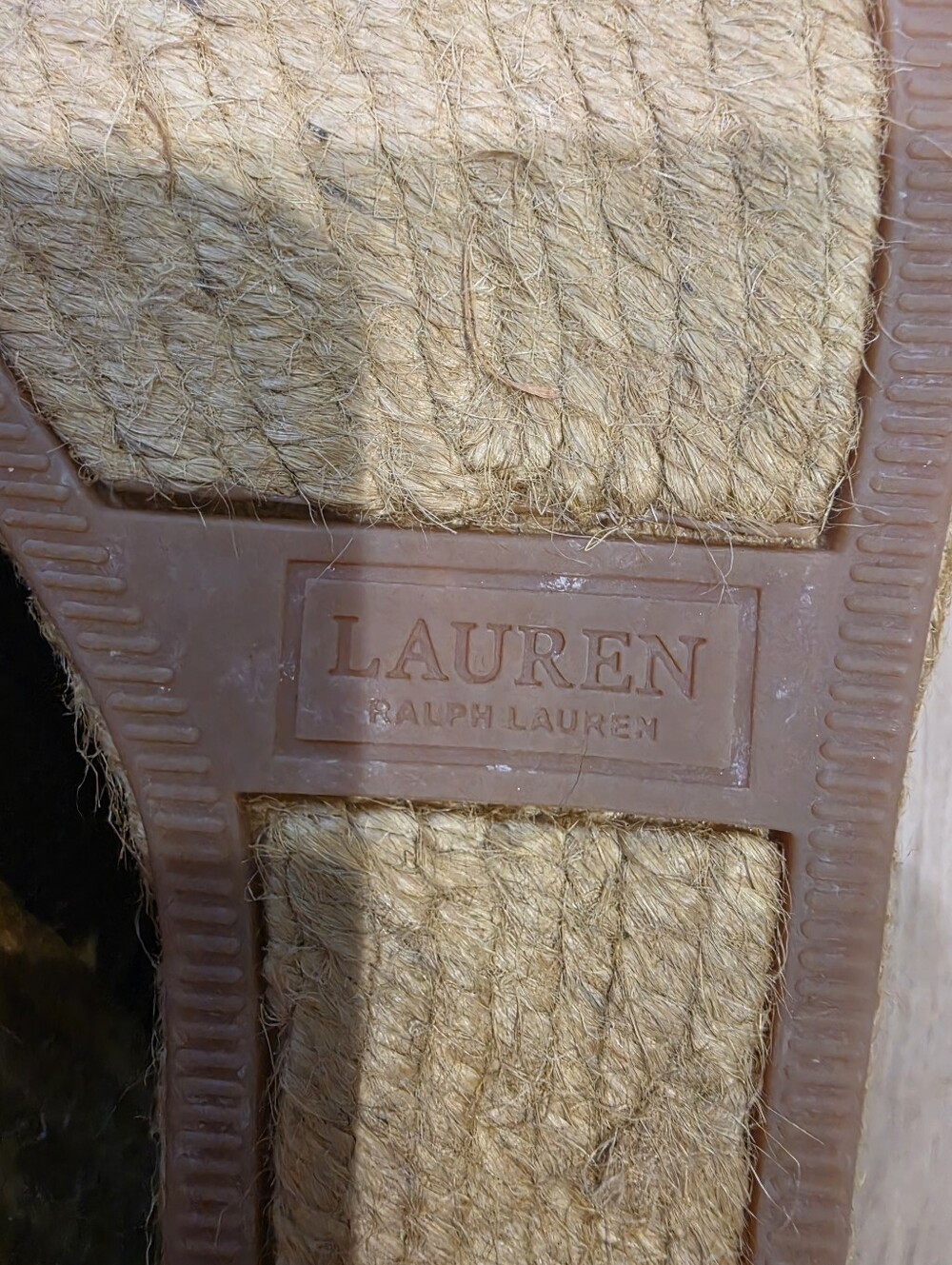 Lauren Ralph Lauren Black Espadrille Wedge Slingback Shoes Size 8 - Picture 9 of 9